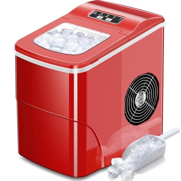 AGLUCKY Ice Makers Countertop with Self-Cleaning, 26lbs/24hrs, 9 Cubes Ready in 6 Mins, Portable Ice Machine with 2 Sizes Bullet Ice/Ice Scoop/Basket for... AGLUCKY Ice Makers Countertop with Self-Cleaning, 26lbs/24hrs, 9 Cubes Ready in 6 Mins, Portable Ice Machine with 2 Sizes Bullet Ice/Ice Scoop/Basket for...