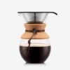 Bodum 34 Oz Pour Over Coffee Maker, High-Heat Borosilicate Glass with Reusable Stainless Steel Filter and Cork Grip - Made in Portugal Bodum 34 Oz Pour Over Coffee Maker, High-Heat Borosilicate Glass with Reusable Stainless Steel Filter and Cork Grip - Made in Portugal
