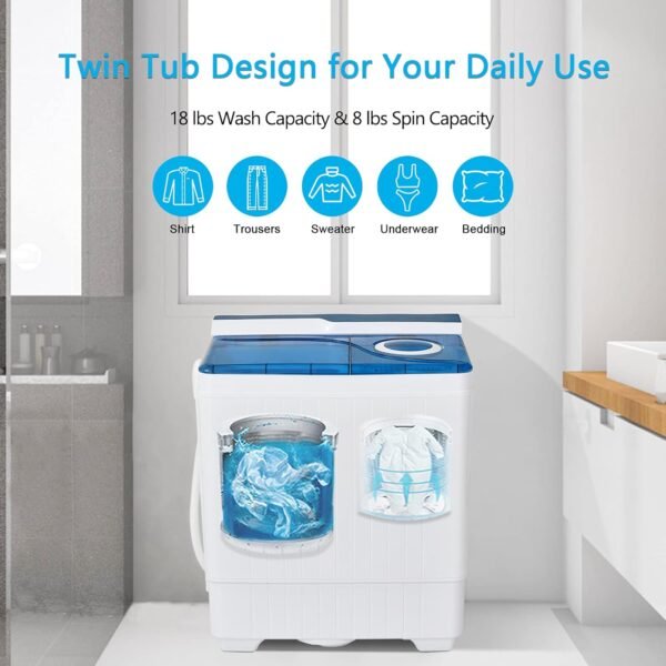 Costway Portable Washing Machine Twin Tub Review Compact Laundry Washer for Apartments