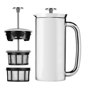 ESPRO P7 French Press Coffee Maker - Double-Walled Stainless Steel Insulated with Micro-Filter, 32 Ounces, Polished Stainless Steel ESPRO P7 French Press Coffee Maker - Double-Walled Stainless Steel Insulated with Micro-Filter, 32 Ounces, Polished Stainless Steel
