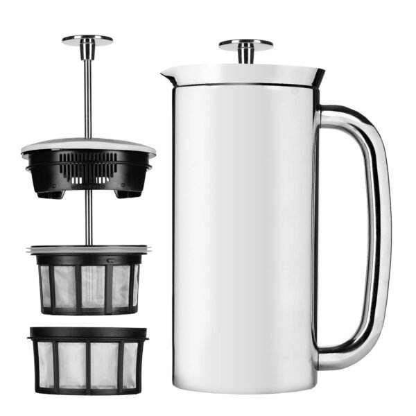 ESPRO P7 French Press Coffee Maker - Double-Walled Stainless Steel Insulated with Micro-Filter, 32 Ounces, Polished Stainless Steel ESPRO P7 French Press Coffee Maker - Double-Walled Stainless Steel Insulated with Micro-Filter, 32 Ounces, Polished Stainless Steel