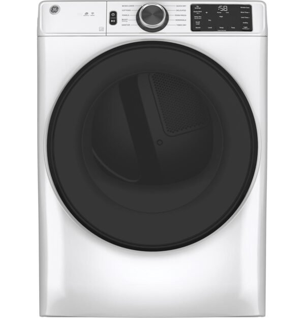 GE GFD55ESSNWW 28" Front Load Electric Dryer with 7.8 cu. ft. Capacity Built-in WiFi HE Sensor Dry and Sanitize Cycle in White GE GFD55ESSNWW 28" Front Load Electric Dryer with 7.8 cu. ft. Capacity Built-in WiFi HE Sensor Dry and Sanitize Cycle in White