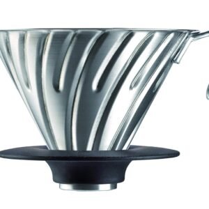 Hario V60 Metal Coffee Dripper, Size 02, Silver Hario V60 Metal Coffee Dripper, Size 02, Silver