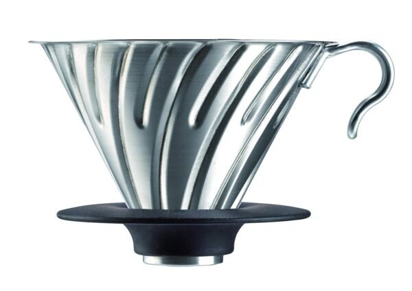 Hario V60 Metal Coffee Dripper, Size 02, Silver Hario V60 Metal Coffee Dripper, Size 02, Silver