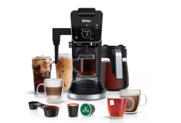 Ninja CFP301 DualBrew Pro Specialty 12-Cup Drip Maker with Glass Carafe, Single-Serve for Coffee Pods or Grounds, with 4 Brew Styles, Frother & Separate Hot Water System, Black