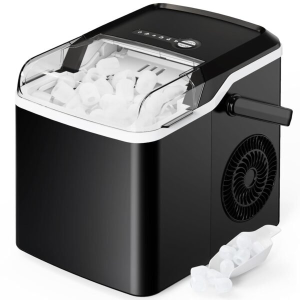 Silonn Countertop Ice Maker - 9 Cubes Ready in 6 Mins, 26lbs in 24Hrs, Portable Ice Machine with Self-Cleaning, 2 Sizes of Bullet Ice for Home/Kitchen/Party/RV, Black Silonn Countertop Ice Maker - 9 Cubes Ready in 6 Mins, 26lbs in 24Hrs, Portable Ice Machine with Self-Cleaning, 2 Sizes of Bullet Ice for Home/Kitchen/Party/RV, Black